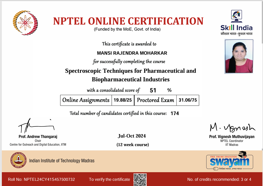 NPTEL Certificate